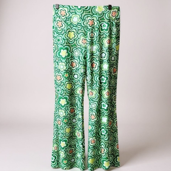 Floral Print Flare Leg Pants. Great Stretch. - Medium - Picture 1 of 4